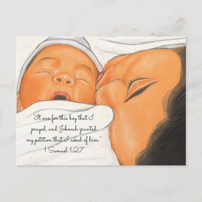 Pour ce garçon, j'ai prié~Just Born Carte Postale  (Devant)