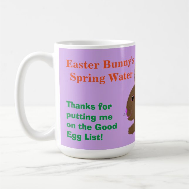 Pour Easter Bunny Water Mug Personnaliser le nom (Gauche)