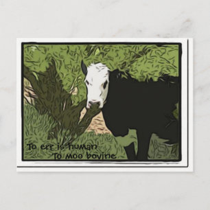 Pour err est humain, Pour moo carte postale bovine