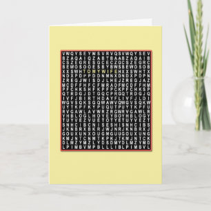Pour femme, Wordsearch carte d'anniversaire