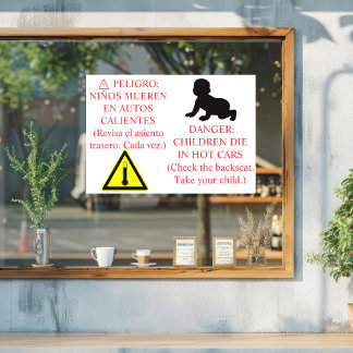 Pour Fenêtre Autocollant de sécurité de voiture bilingue Averti
