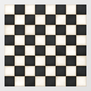 Pour Fenêtre Autocollant d'échiquier sur mesure Noir & Blanc An