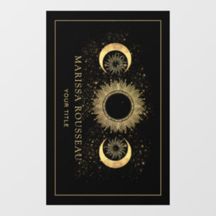Pour Fenêtre Celestial Gold Black Sun Moon Autocollant de fenêt