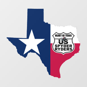 Pour Fenêtre Chapitre Heart Of Texas - Autocollant RWB TX & Log
