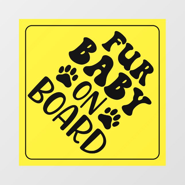 Pour Fenêtre Fourrure Bébé à bord Signal Jaune autocollant (Feuille)