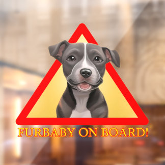Pour Fenêtre Furbaby à bord auto autocollant mignon pitbull chi