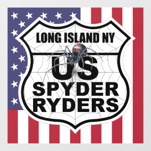 Pour Fenêtre Long Island NY Chapitre - Autocollant Drapeau & Lo
