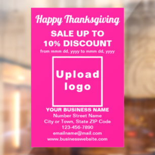 Pour Fenêtre Vente de Thanksgiving Entreprise sur Autocollant d