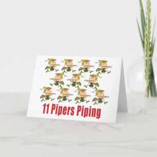 Pour Fêtes Annuelles 11 joueurs de pipeau sifflant des cartes