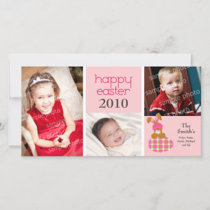 Pour Fêtes Annuelles 3 Cartes photos de Pâques doux et heureux customis