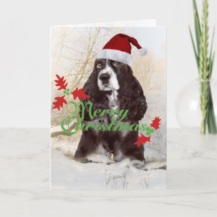 Pour Fêtes Annuelles Anglais Springer espagnol joyeux cartes de Noël