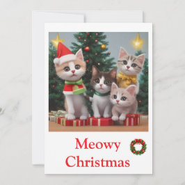 Pour Fêtes Annuelles Animaux chats Joyeuses cartes de Noël