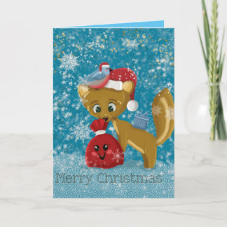 Pour Fêtes Annuelles Beaux animaux de Noël de famille cartes de voeux