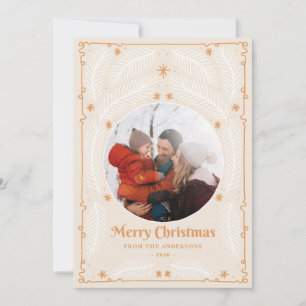 Pour Fêtes Annuelles Cadre botanique joyeux vert Noël Cartes photos