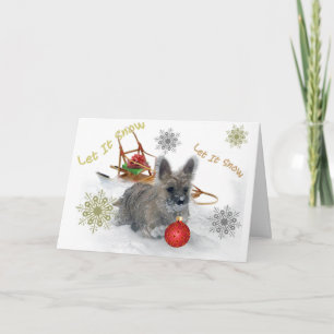 Pour Fêtes Annuelles Cairn Terrier Laisser Les Cartes De Neige