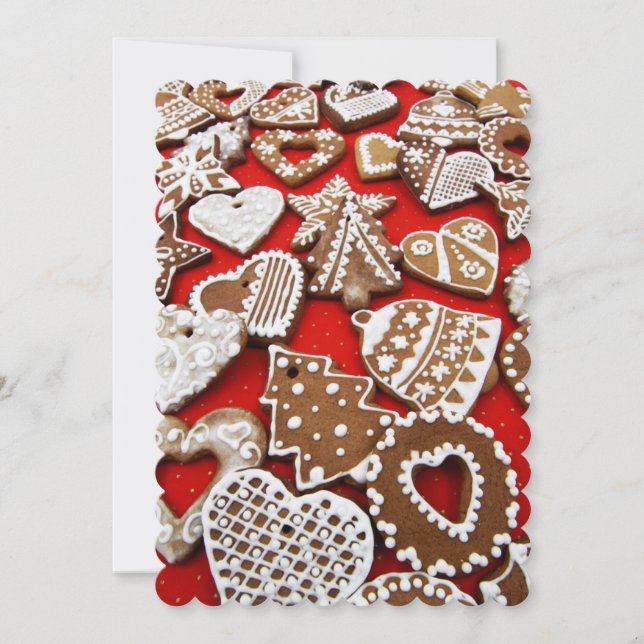 Pour Fêtes Annuelles Cartes à plat Noël en pain d'épice (Devant)