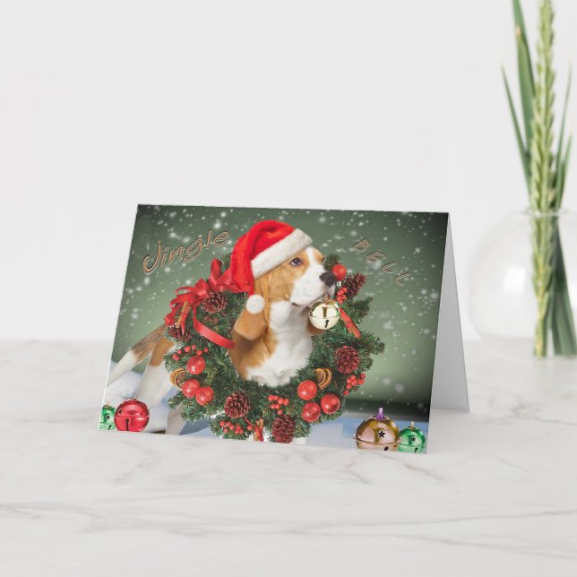 Pour Fêtes Annuelles Cartes Bell beagle Jingle (Devant)