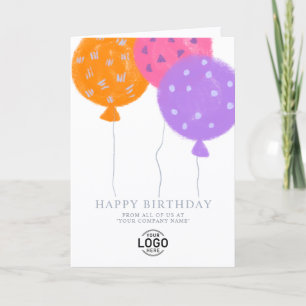 Pour Fêtes Annuelles Cartes d'anniversaire affaires avec ballons à logo