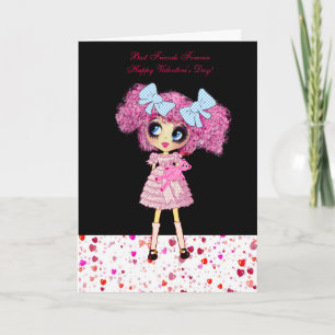 Pour Fêtes Annuelles Cartes d'anniversaire de fille Kawaii avec PinkyP