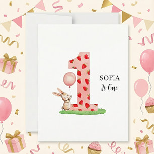 Pour Fêtes Annuelles Cartes d'anniversaire personnalisées Lapin 1 an po