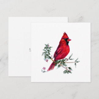 Pour Fêtes Annuelles Cartes d'art du Cardinal à l'aquarelle par Amy DeV