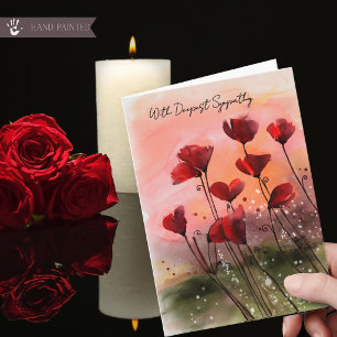 Pour Fêtes Annuelles Cartes de condoléances à l'aquarelle Coquelicots r