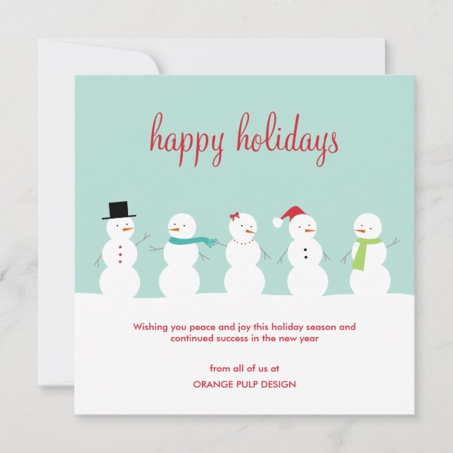 Pour Fêtes Annuelles Cartes de fin de année d'entreprise habillés (Devant)