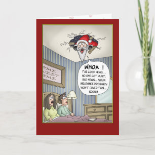 Pour Fêtes Annuelles Cartes de Noël amusantes : atterrissage brutal