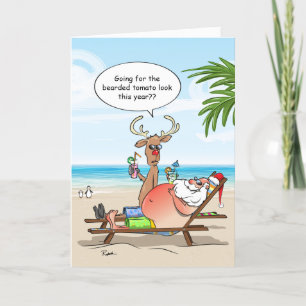 Pour Fêtes Annuelles Cartes de Noël amusantes   Père Noël Holiday Chale