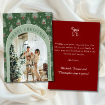Cartes de Noël avec nœud papillon Vert Sauge Vinta