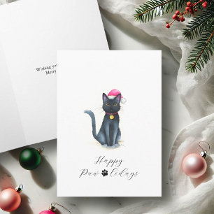 Pour Fêtes Annuelles Cartes de Noël avec un joli chat noir