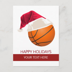 Pour Fêtes Annuelles Cartes de Noël basketball Ball Santa Chapeau