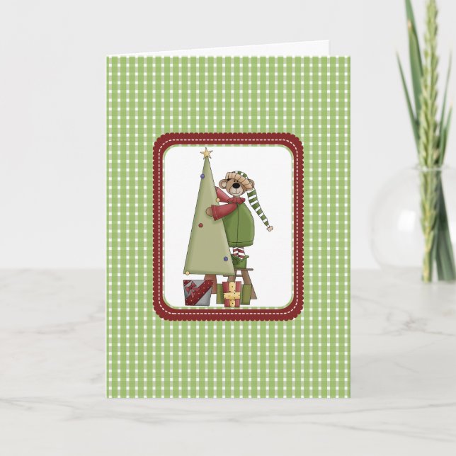 Pour Fêtes Annuelles Cartes de Noël Beary mignonne (Devant)