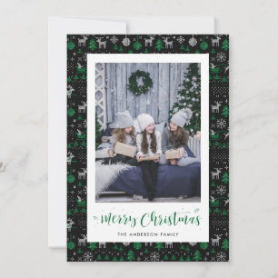 Pour Fêtes Annuelles Cartes de Noël Black Green Ugly Sweat
