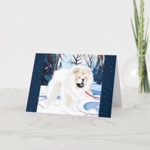 Pour Fêtes Annuelles Cartes de Noël Chow au-dessus de la rivière Crème
