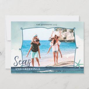 Pour Fêtes Annuelles Cartes de Noël côtières Mers & Salutations avec ph