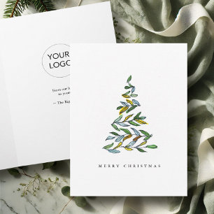 Pour Fêtes Annuelles Cartes de Noël d'affaires avec logo Botanique