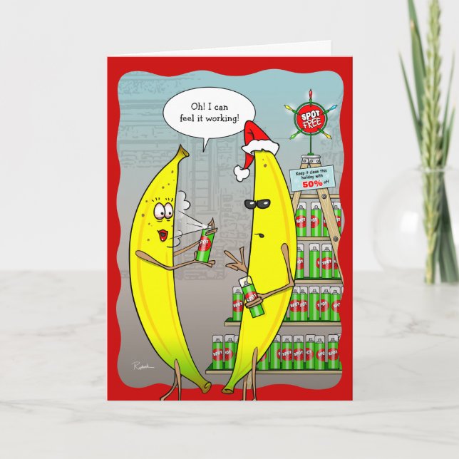 Pour Fêtes Annuelles Cartes de Noël de banane de vacances amusantes (Devant)