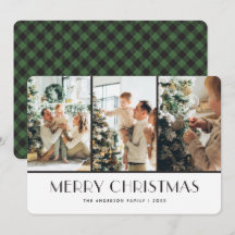 Cartes de Noël de Buffalo Vert Moderne