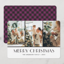 Cartes de Noël de Buffalo violet moderne