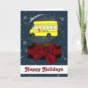 Pour Fêtes Annuelles Cartes de Noël de bus scolaire