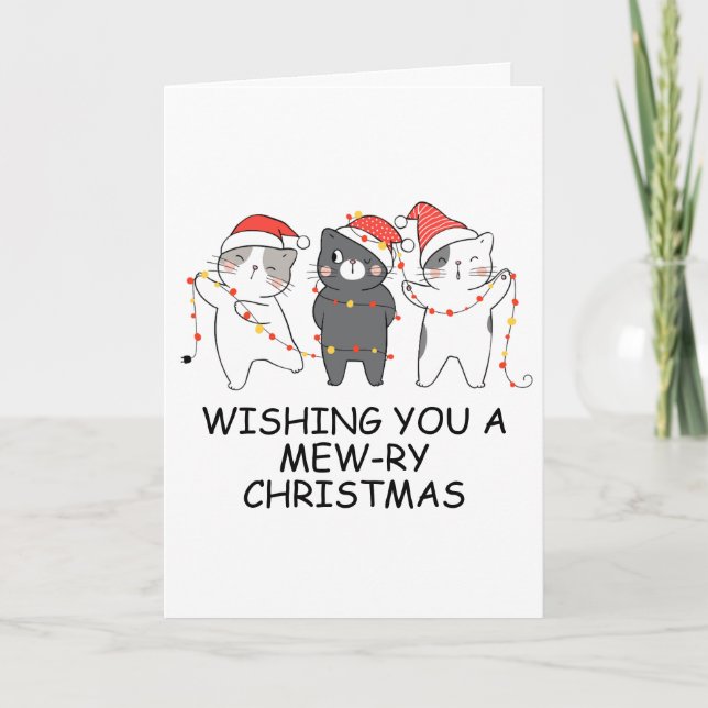 Pour Fêtes Annuelles cartes de noël de chat noir (Devant)