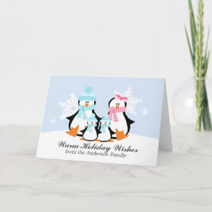 Pour Fêtes Annuelles Cartes de Noël de la famille Penguin