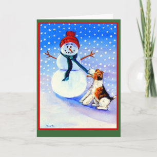 Pour Fêtes Annuelles Cartes de Noël de la Fer Fox Terrier