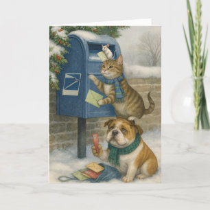 Pour Fêtes Annuelles Cartes de Noël de l'équipe de livraison des animau