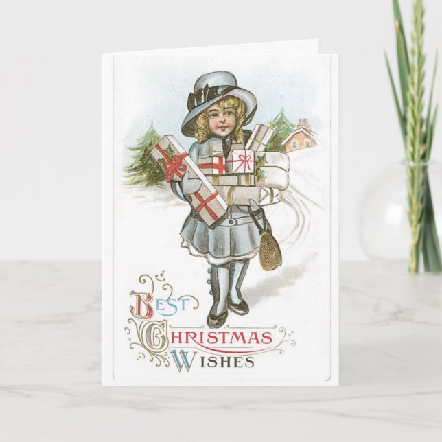 Pour Fêtes Annuelles Cartes de Noël de mode ancienne (Devant)