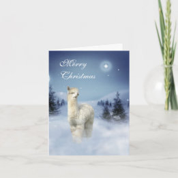Pour Fêtes Annuelles Cartes de Noël de nuit d'hiver d'alpaga
