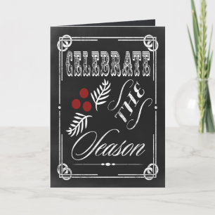 Pour Fêtes Annuelles Cartes de Noël d'entreprise à la craie Celebrate!