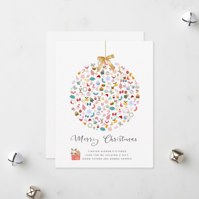 Pour Fêtes Annuelles Cartes de Noël d'images cachées (Devant/Arrière en situation)