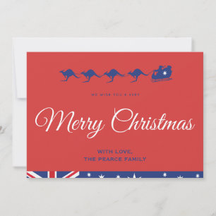 Pour Fêtes Annuelles Cartes de Noël Drapeau Australien Kangourou Traîne